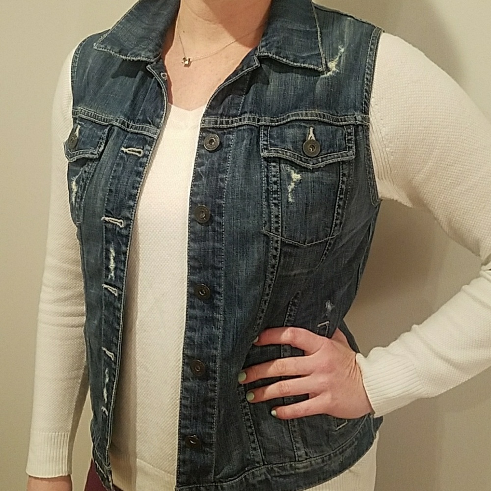 VINCE denim vest